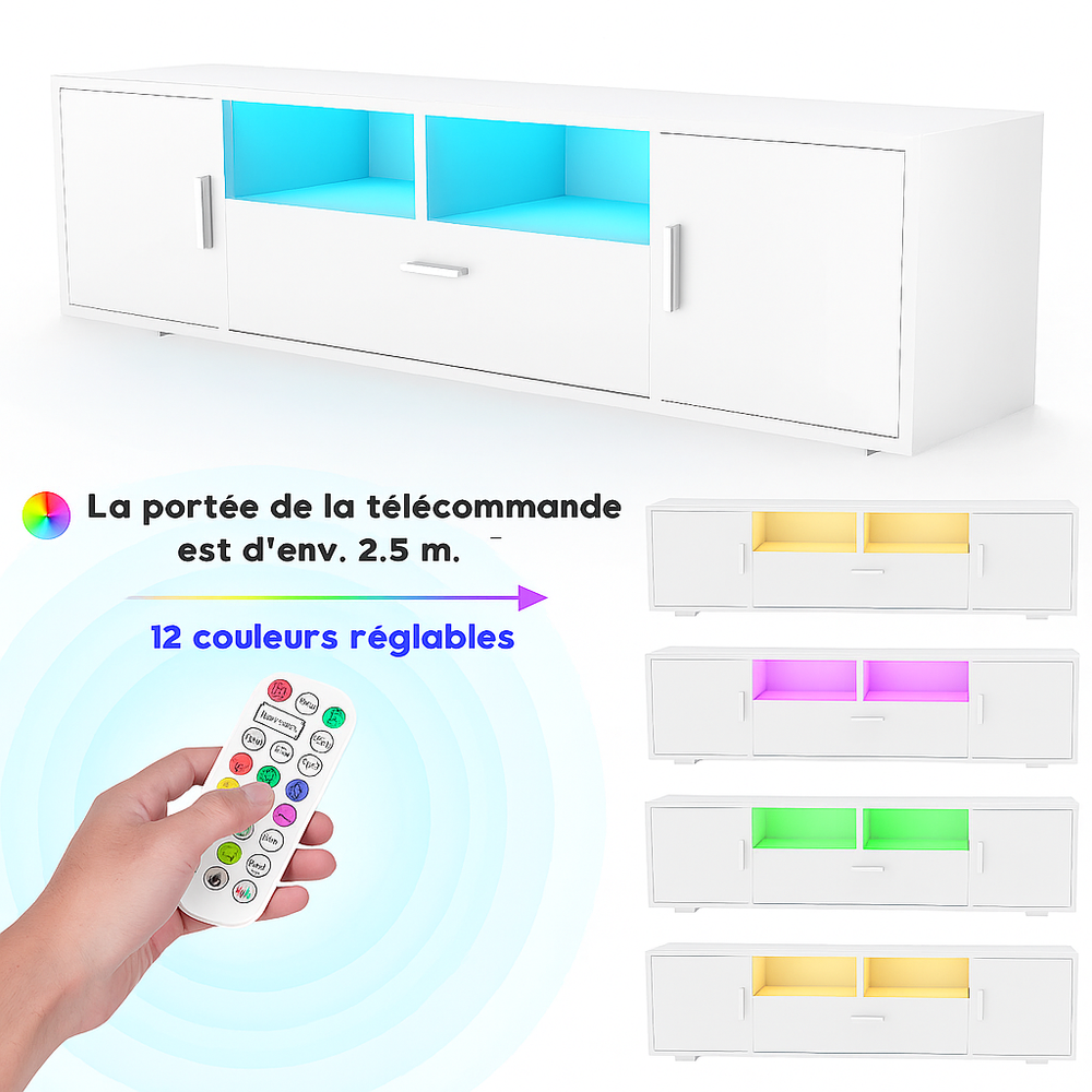 Meuble TV LED blanc moderne
