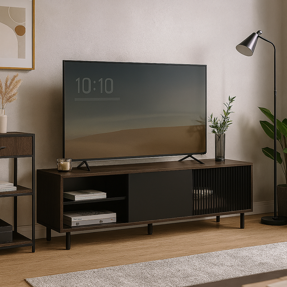 Meuble TV moderne marron cendré