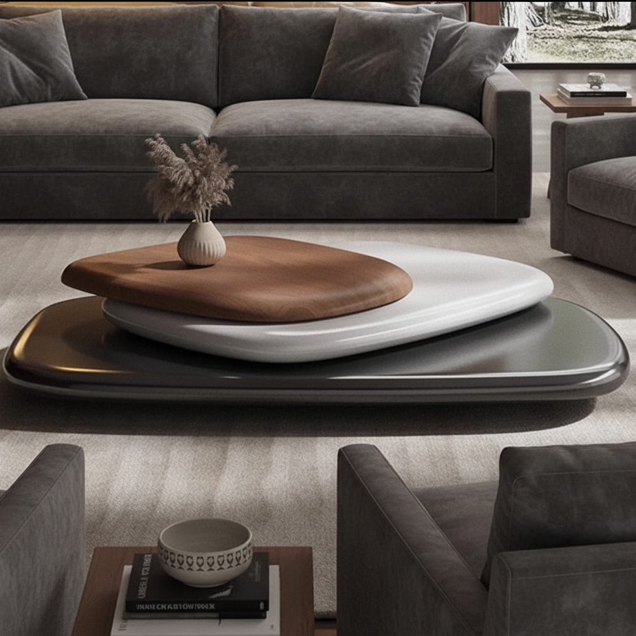 Luxuriöser, moderner Couchtisch aus Holz