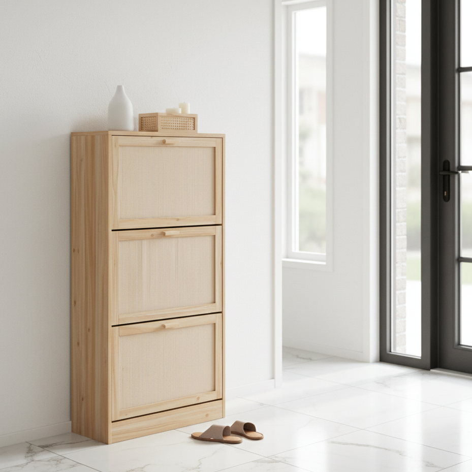 Meuble à chaussures naturel bambou