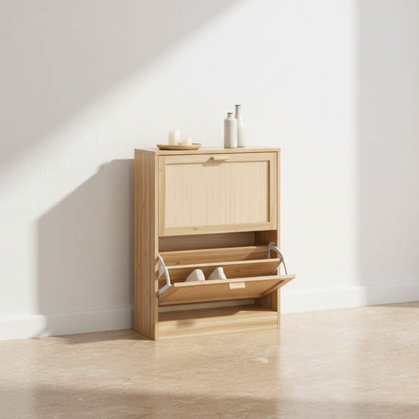 Meuble à chaussures naturel bambou