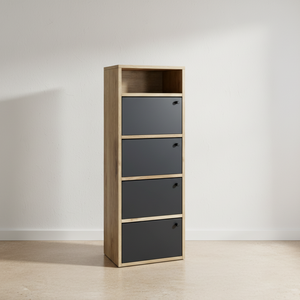 Moderner Schuhschrank aus schwarzer Eiche