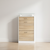 Meuble à chaussures blanc chêne