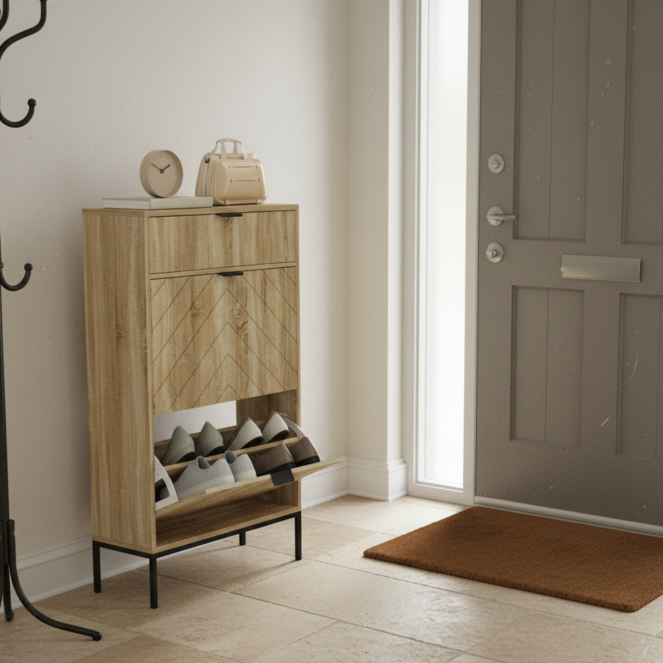 Meuble à chaussures chêne moderne