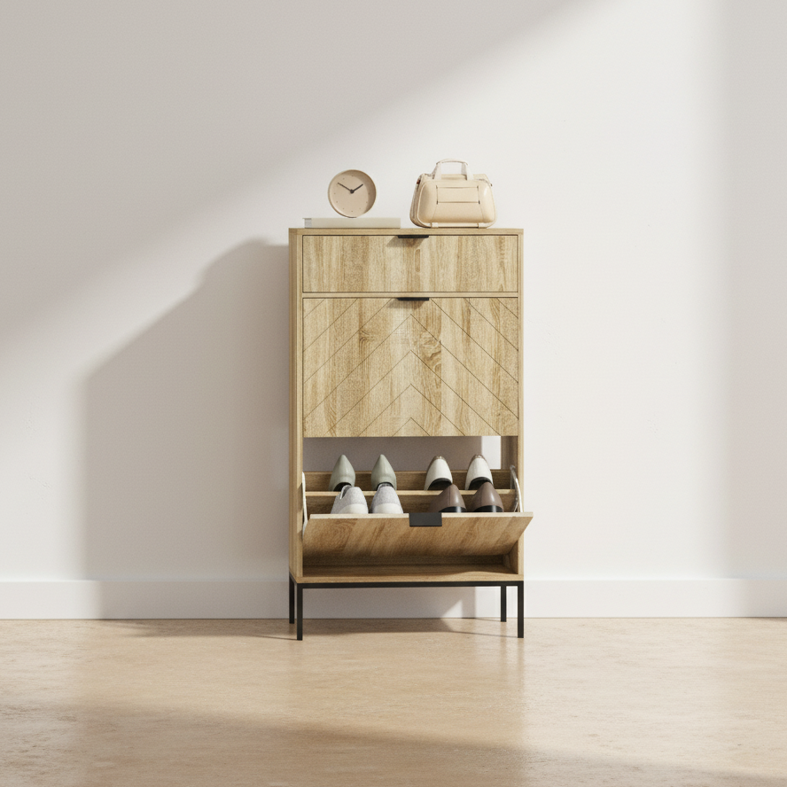 Meuble à chaussures chêne moderne