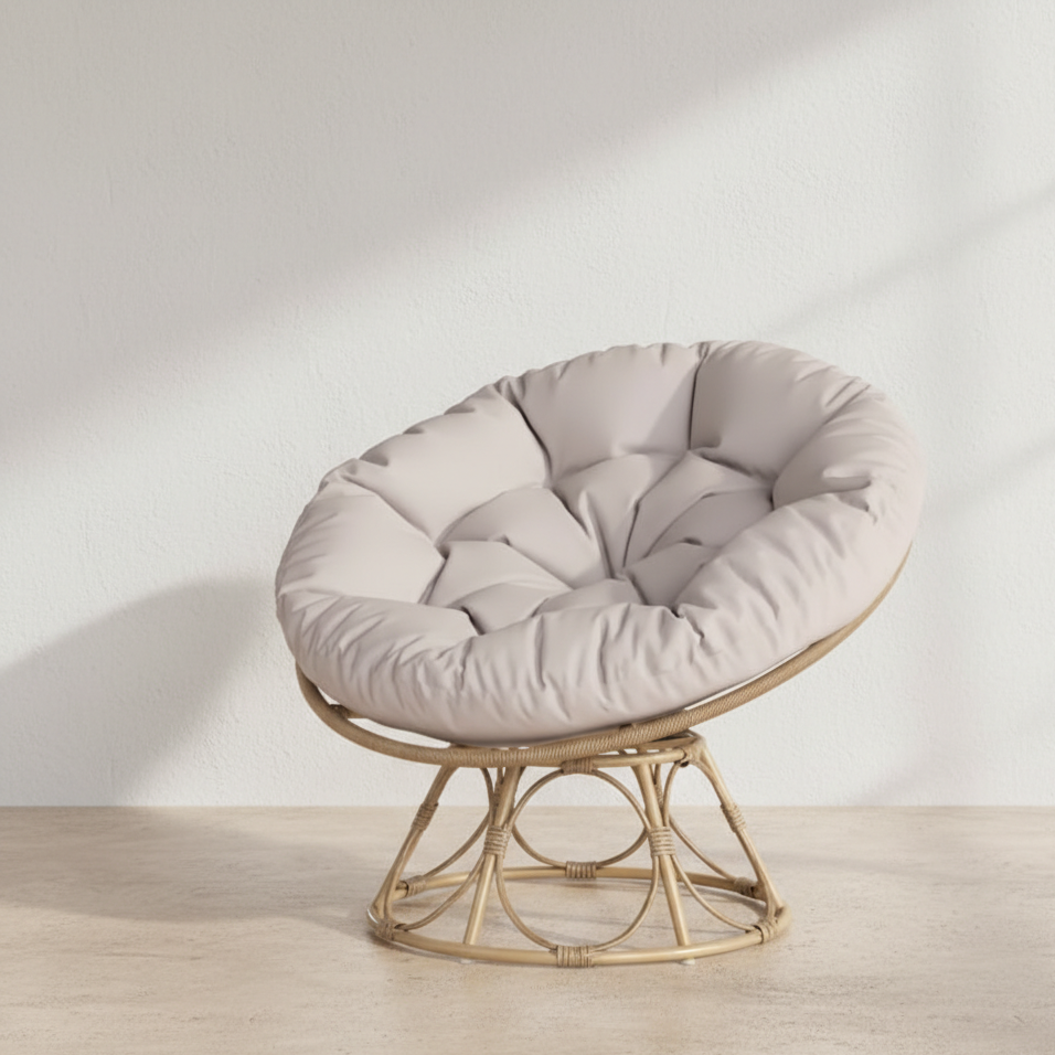 Fauteuil papasan rotatif rotin