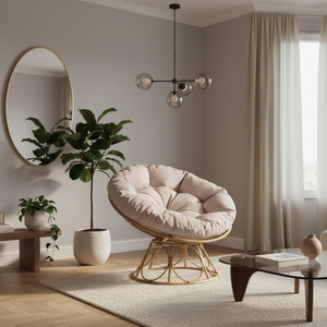Fauteuil papasan rotatif rotin