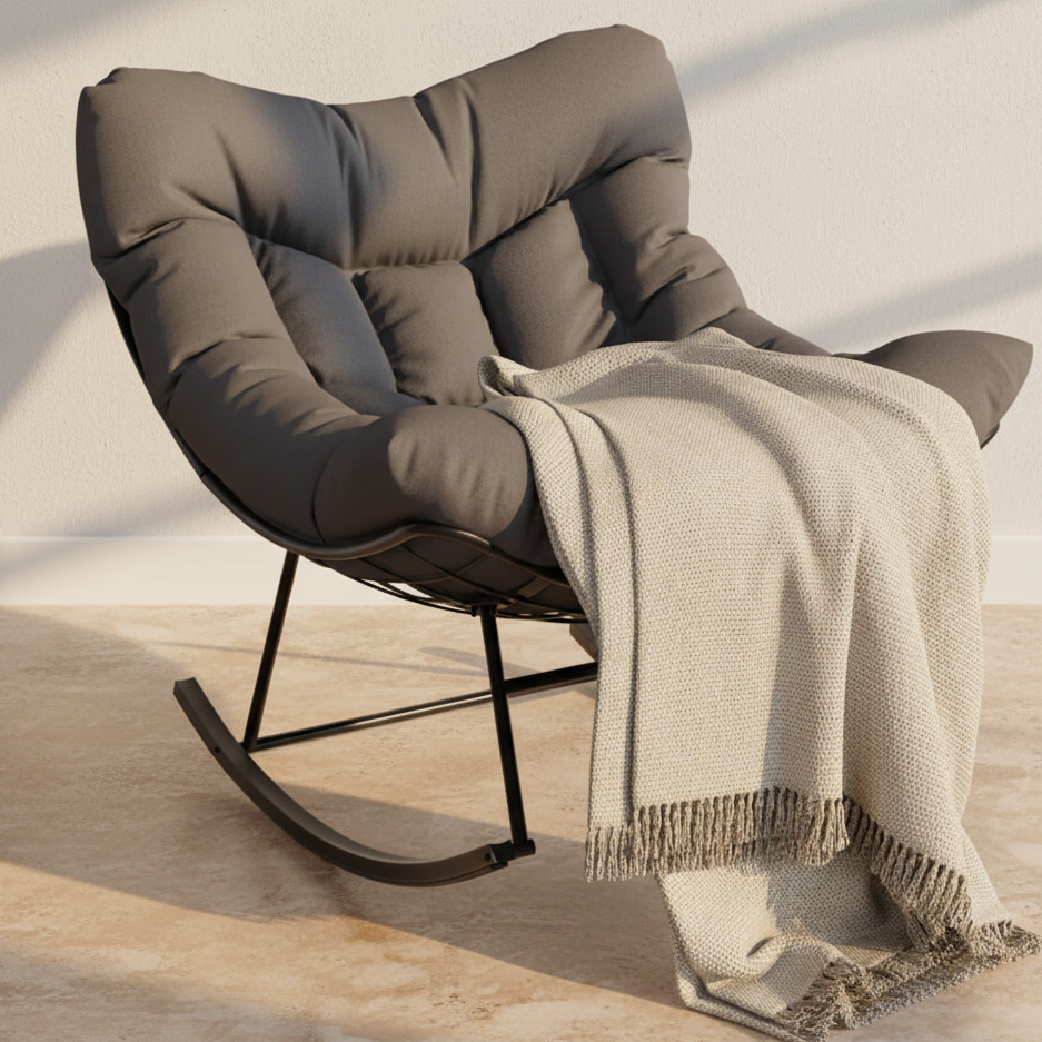 Fauteuil à bascule design rembourré