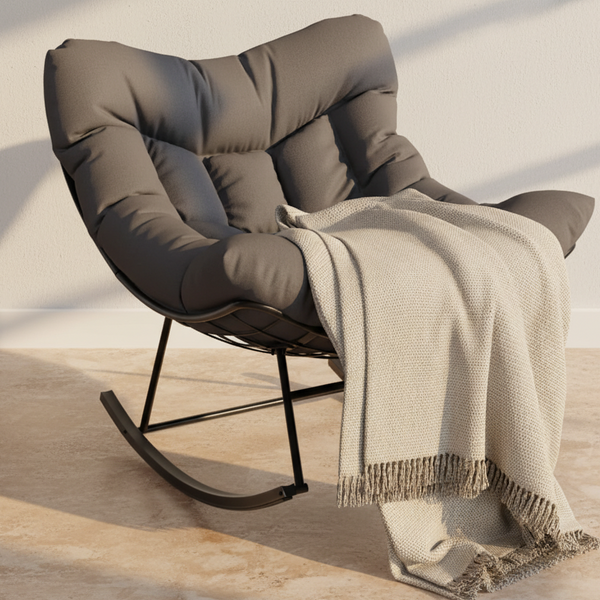 Fauteuil à bascule design rembourré