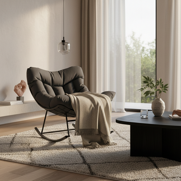 Fauteuil à bascule design rembourré