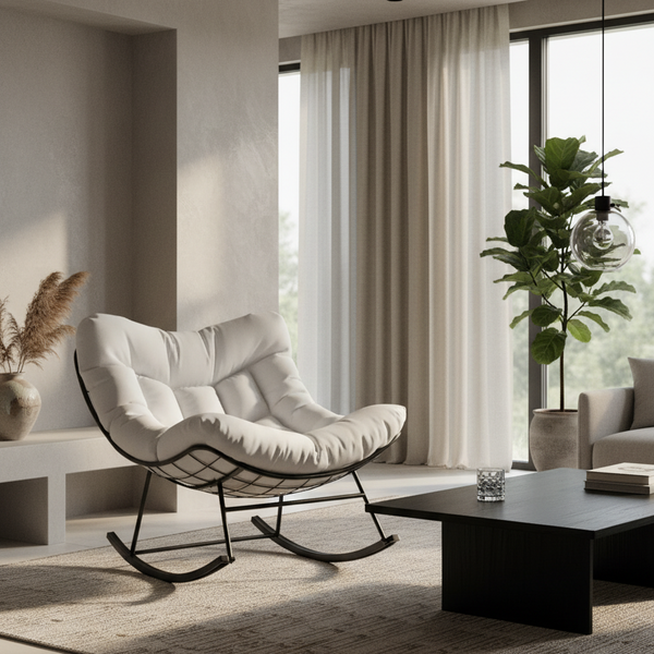 Fauteuil à bascule design rembourré