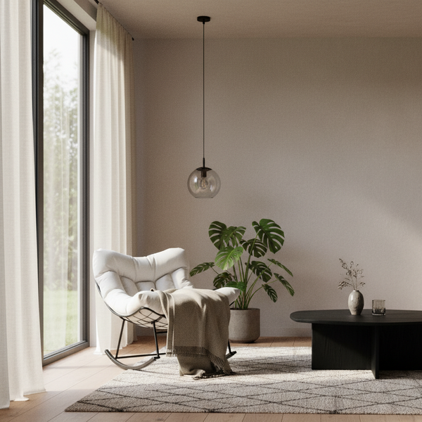 Fauteuil à bascule design rembourré