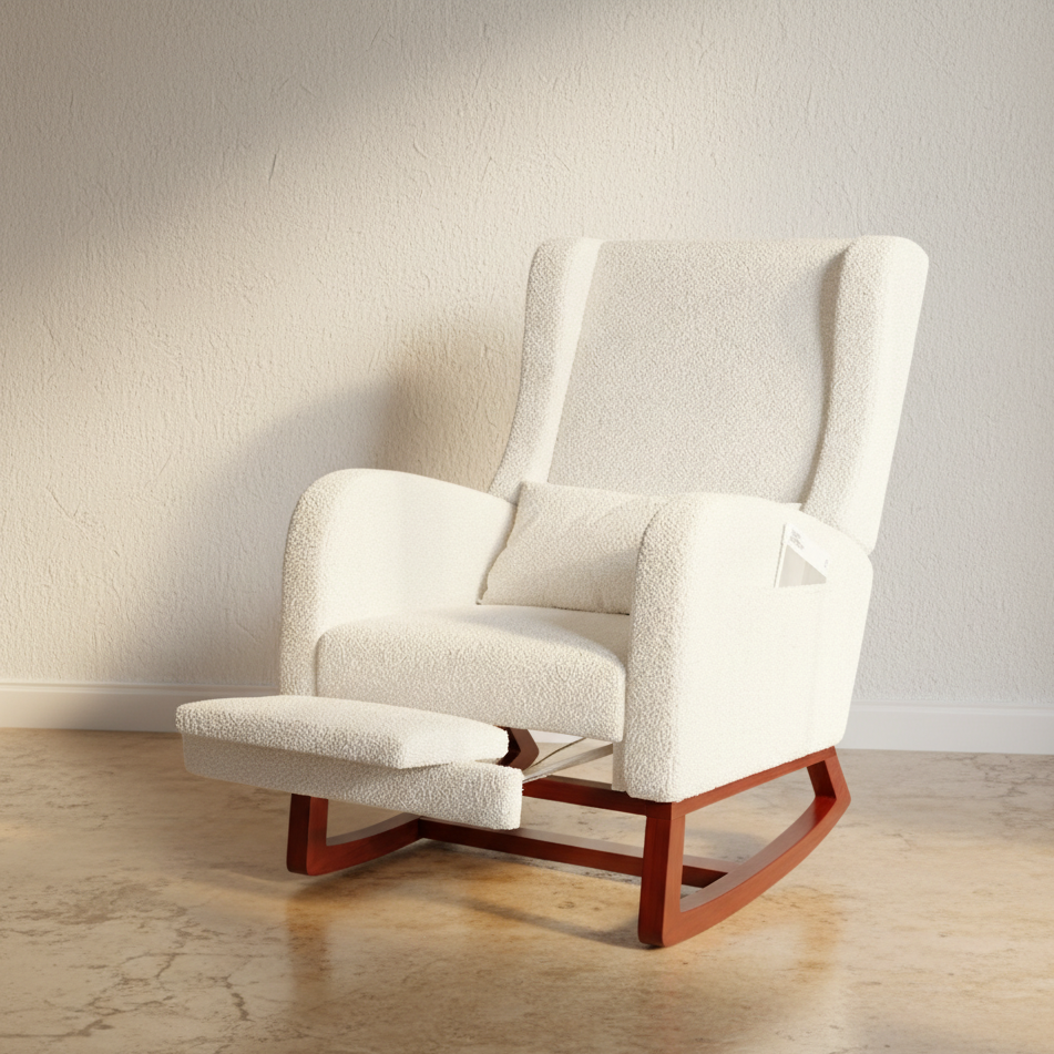 Fauteuil à bascule velours teddy