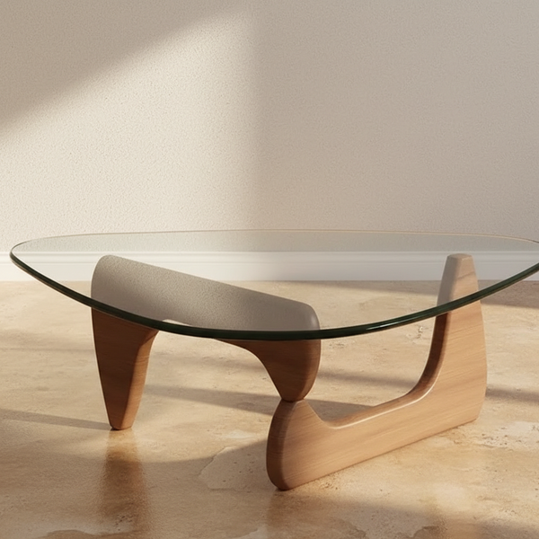 Table basse verre et bois massif