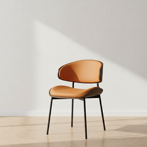 Chaise design cuir et bois nordique