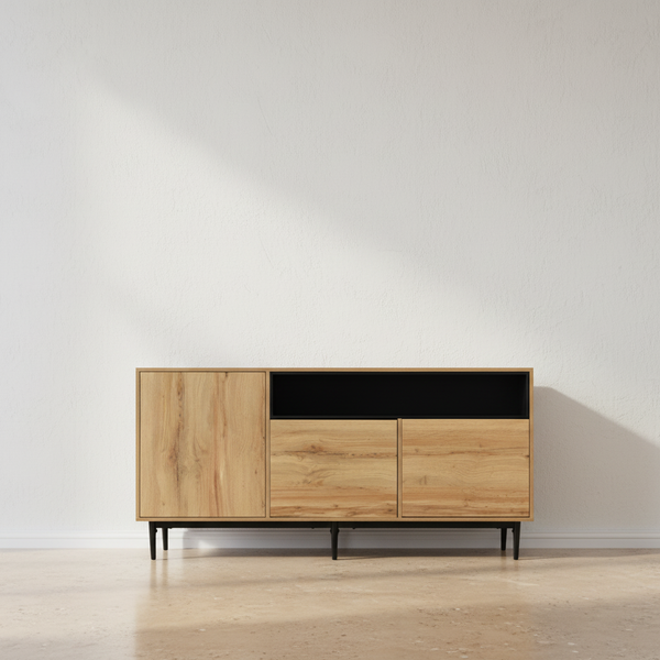 Modern 3-door wooden sideboard