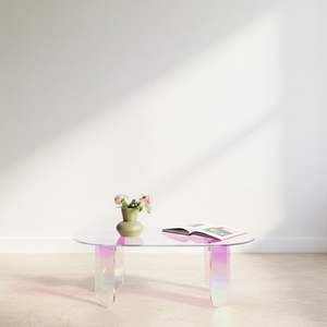 schillernder Acryl-Designer-Couchtisch