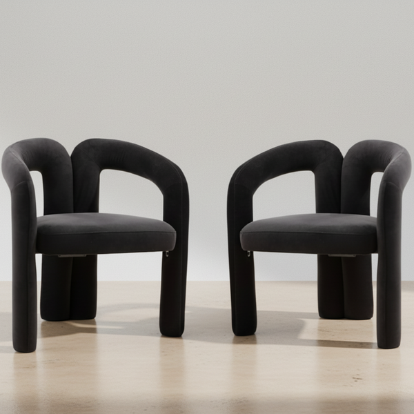 Modern velvet dining chairs (set of 2)