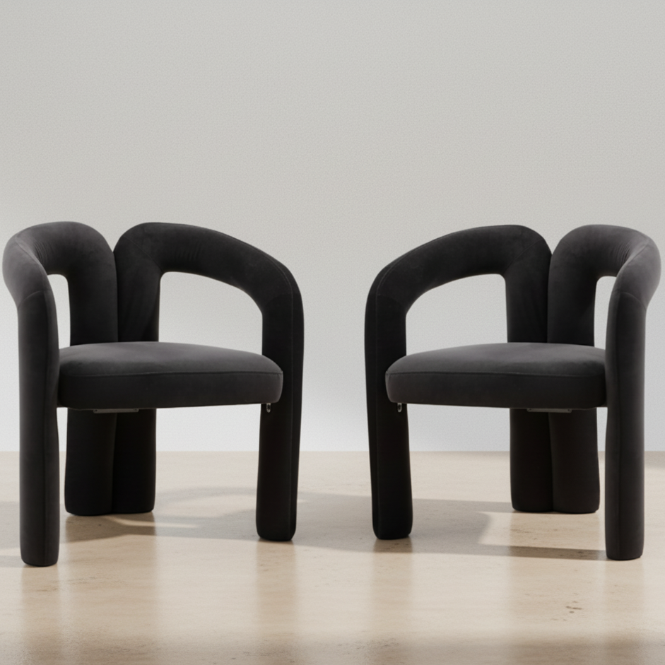 Chaises de salle à manger velours moderne (lot de 2)