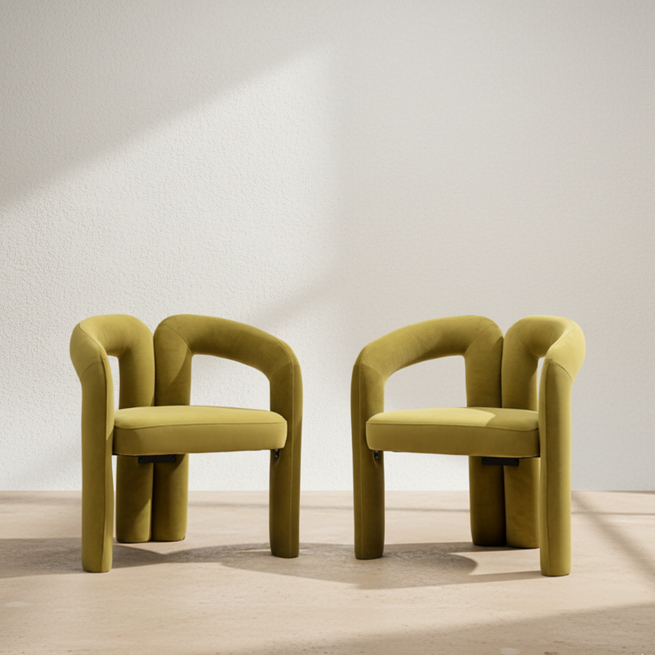 Chaises de salle à manger velours moderne (lot de 2)