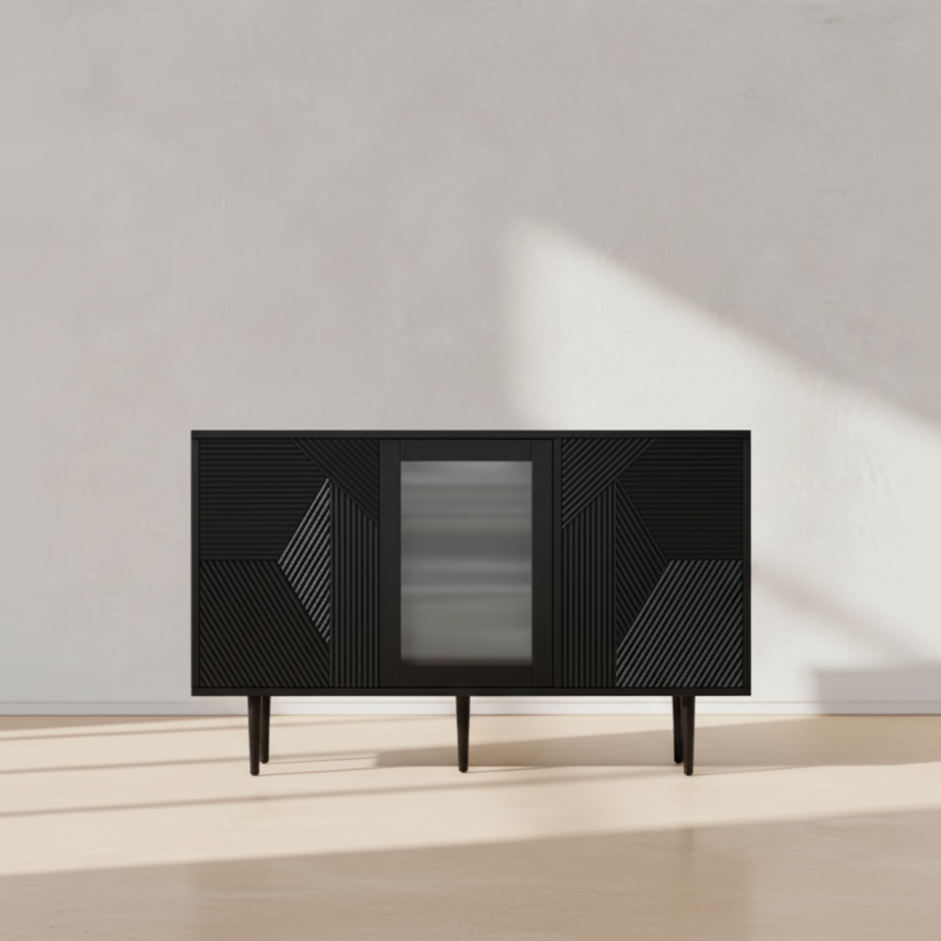 Buffet bas noir moderne