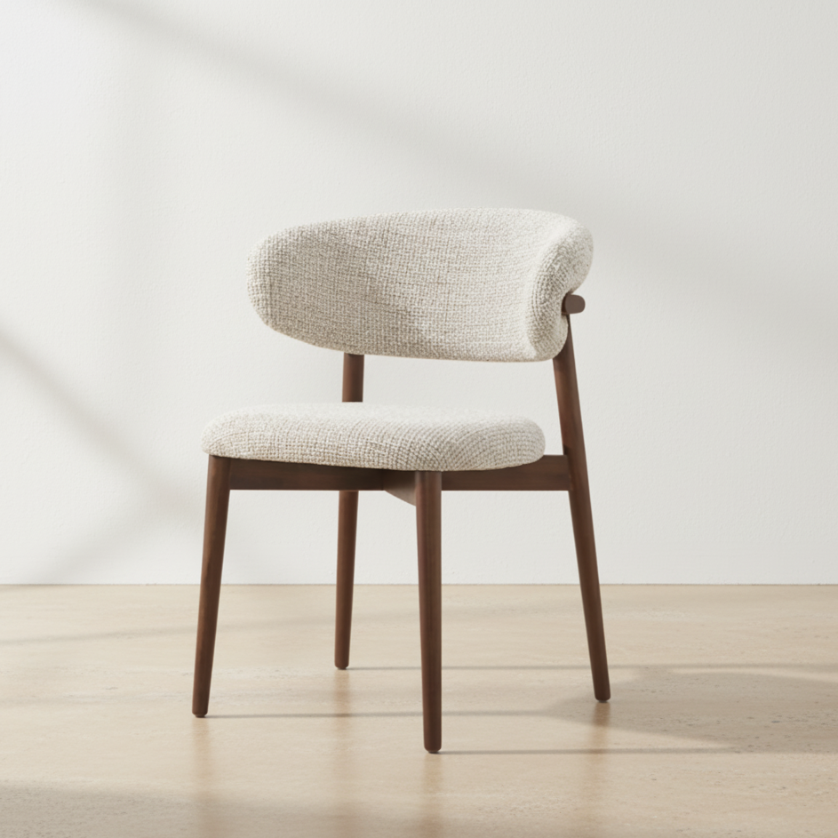Chaise moderne scandinave bois et lin
