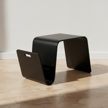 Table basse design N minimaliste bois courbé