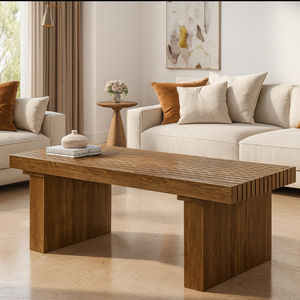 Rechteckiger Designer-Couchtisch aus Holz