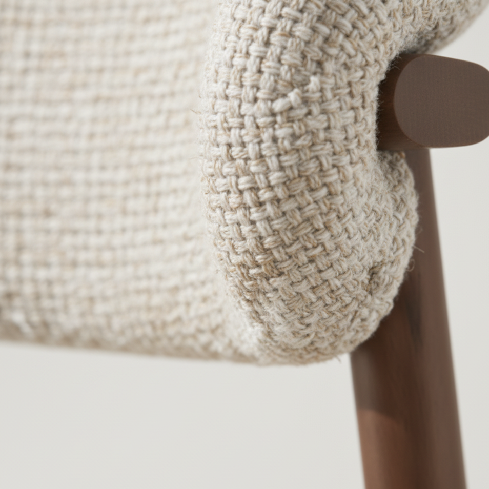 Chaise moderne scandinave bois et lin