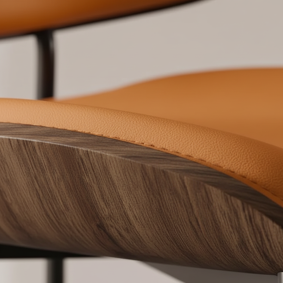 Chaise design cuir et bois nordique