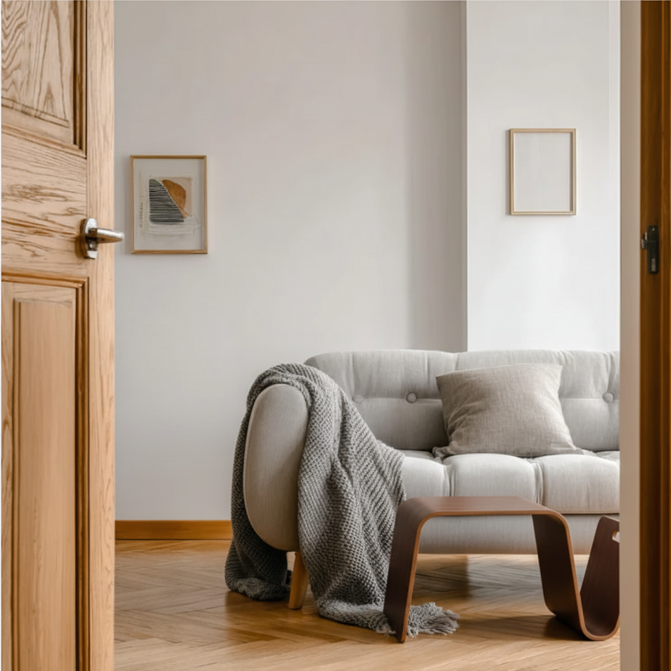 Table basse design N minimaliste bois courbé