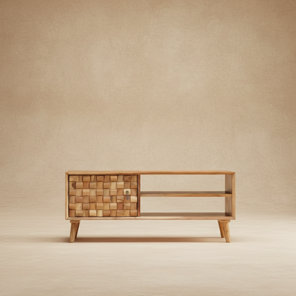 Meuble TV bois acacia naturel