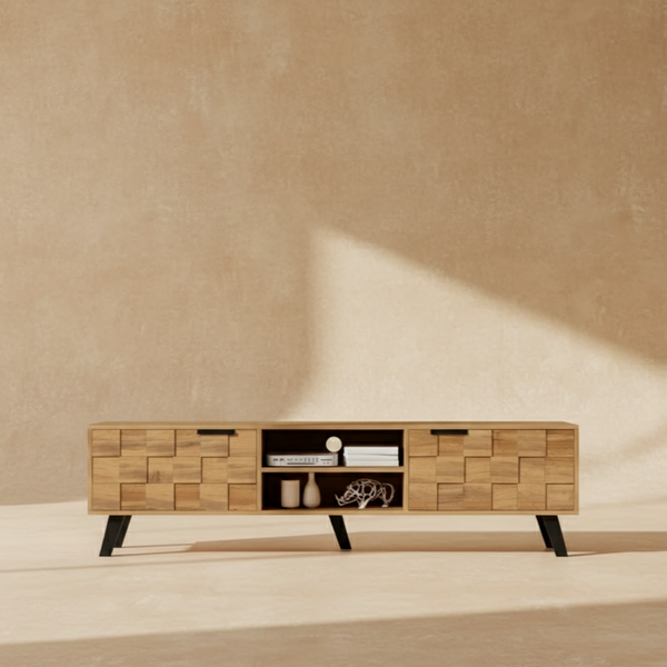 Meuble TV moderne bois clair