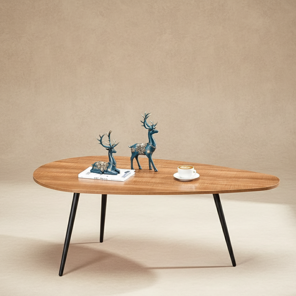 Table basse ovale noyer moderne