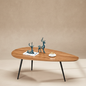 Table basse ovale noyer moderne