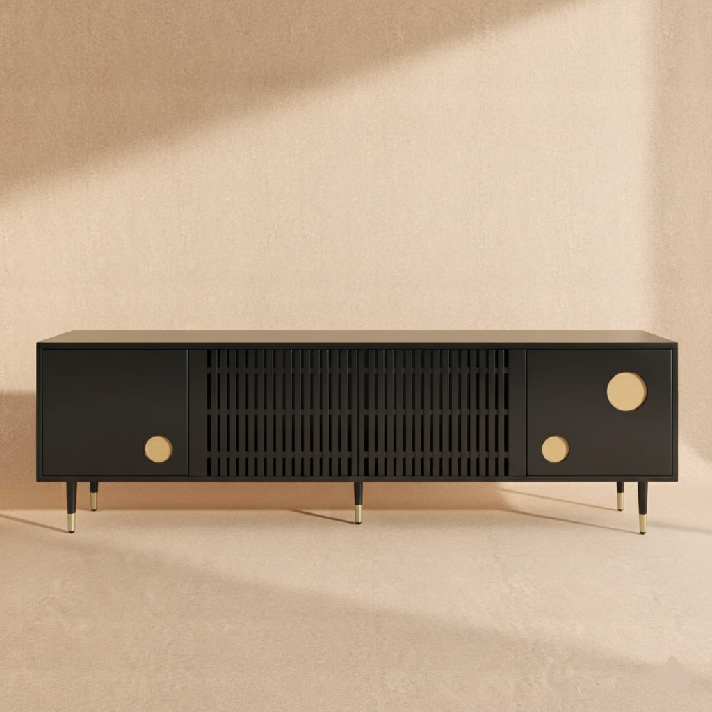 Meuble TV noir doré design moderne