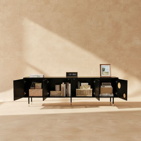 Meuble TV noir doré design moderne