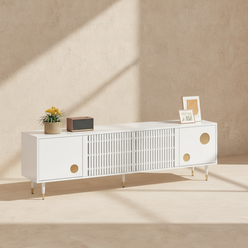 Meuble TV noir doré design moderne