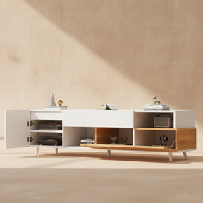 Meuble TV blanc bois design moderne