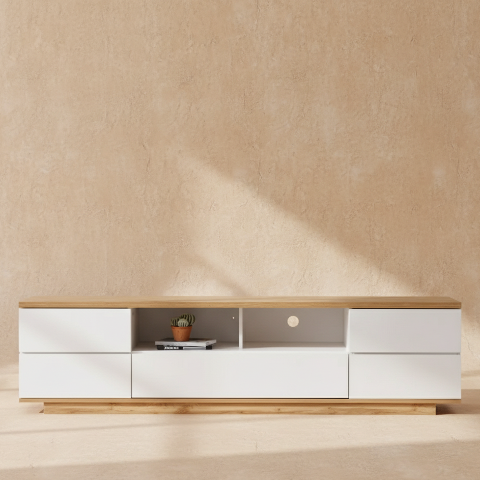 Meuble TV blanc bois moderne design