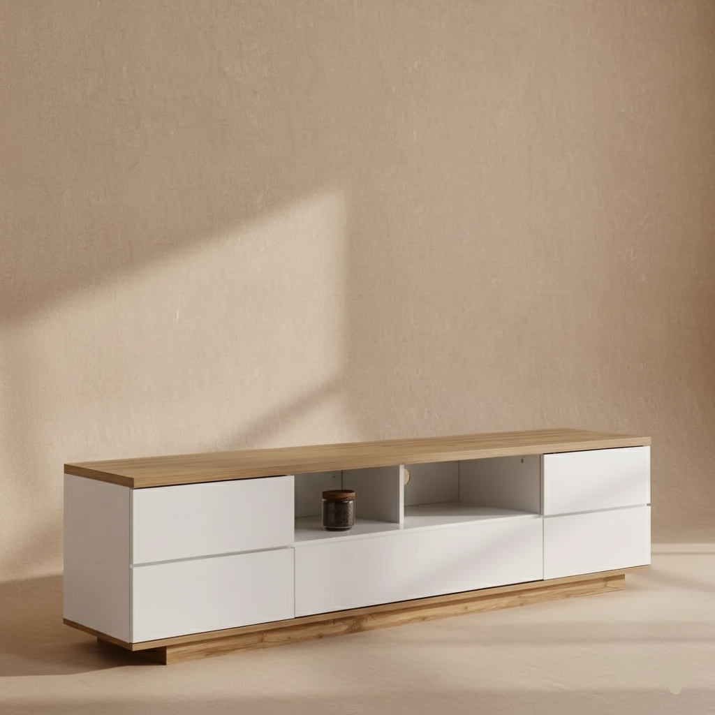 Meuble TV blanc bois moderne design
