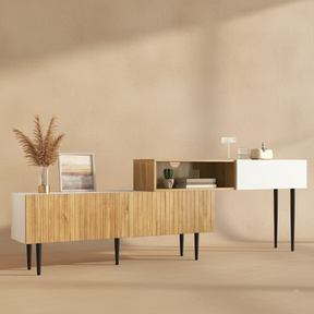 Meuble TV modulable bois blanc moderne