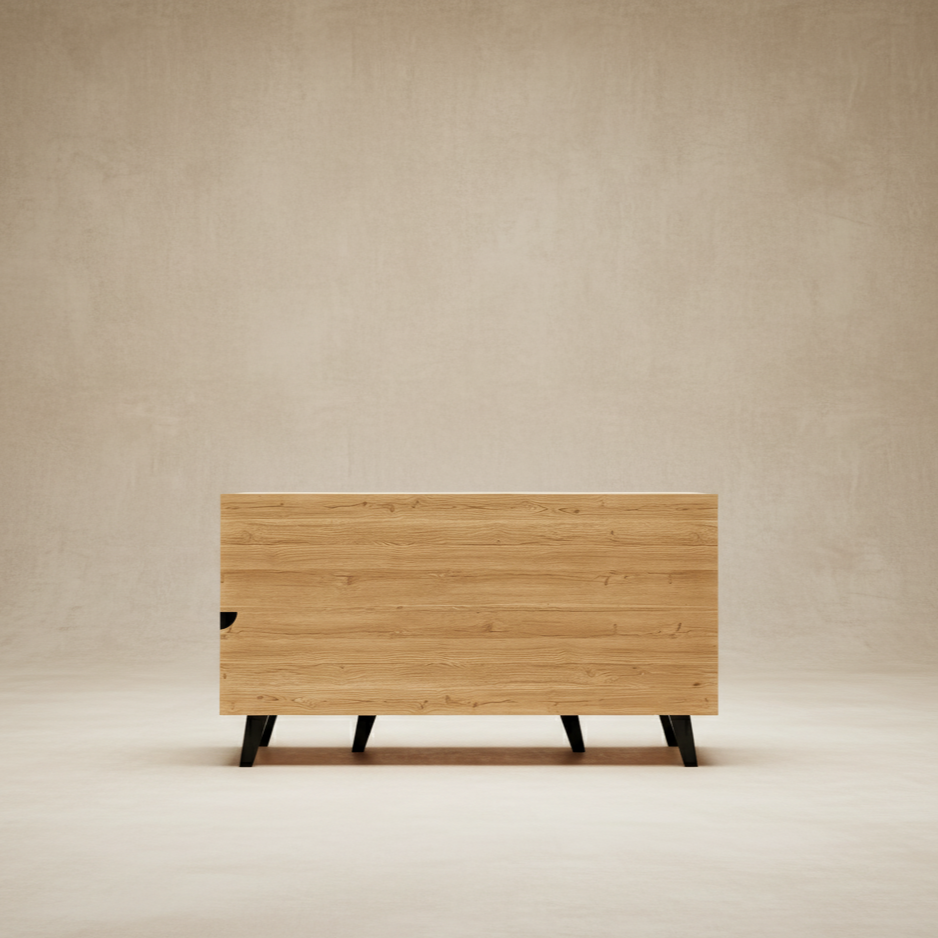 Buffet moderne bois et noir avec LED