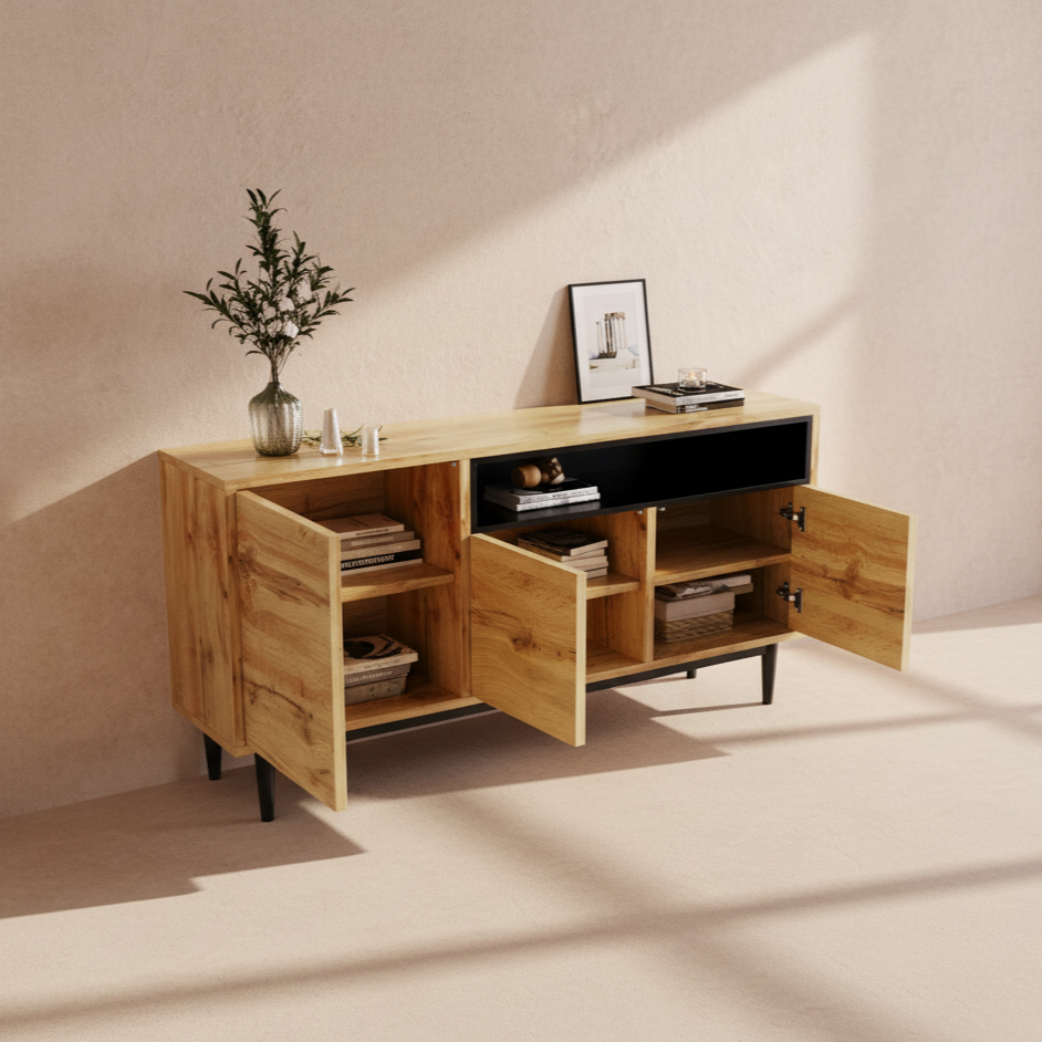 Buffet bois moderne 3 portes