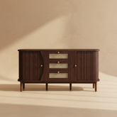 Buffet bois et rotin moderne