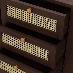 Buffet bois et rotin moderne