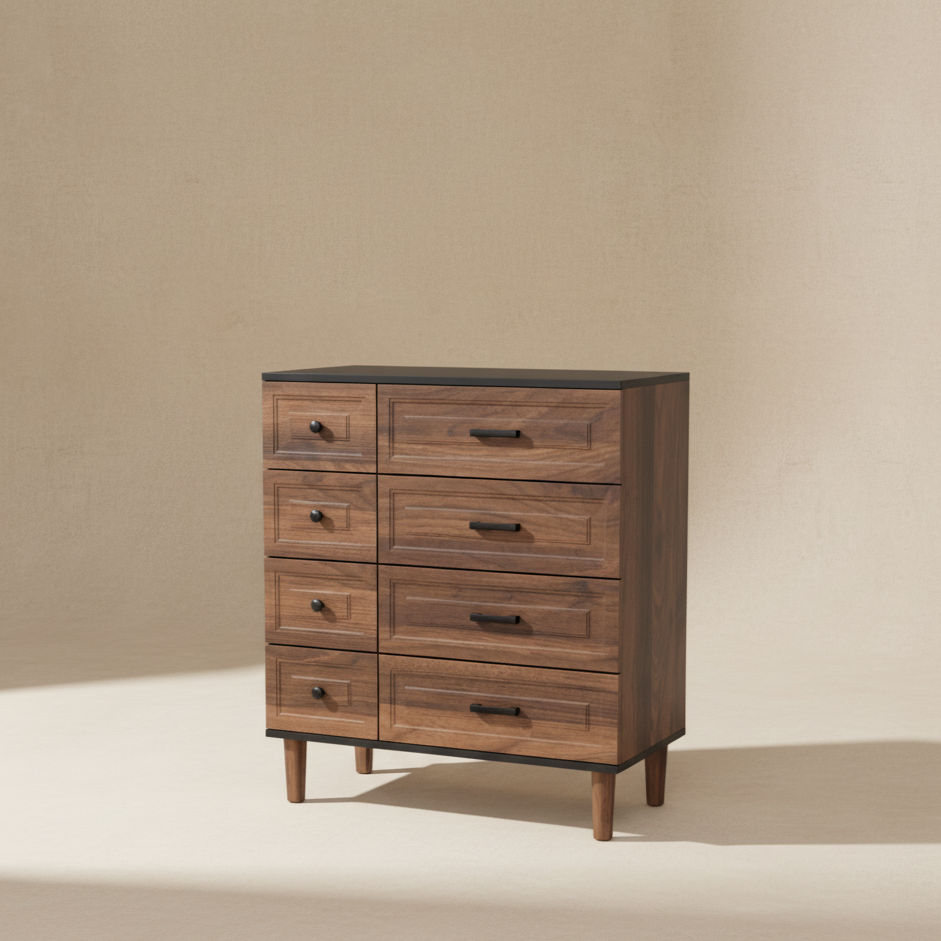 La commode moderne 8 tiroirs en bois HOMA