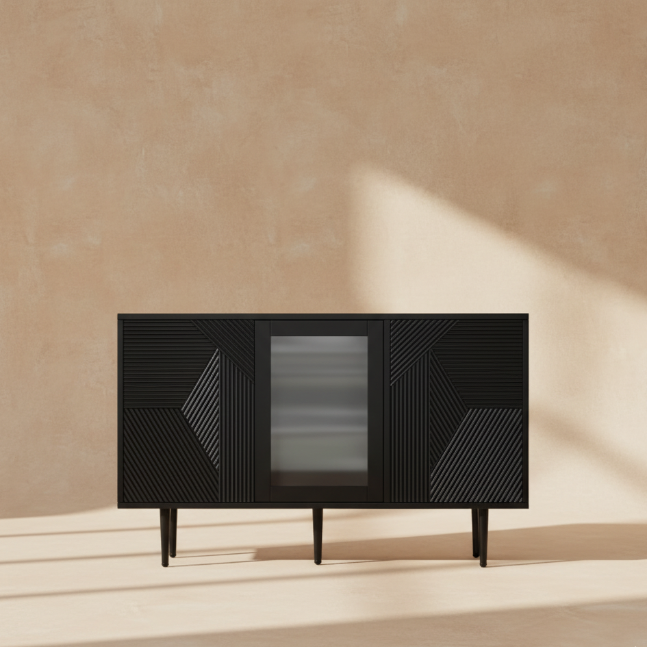 Buffet bas noir moderne