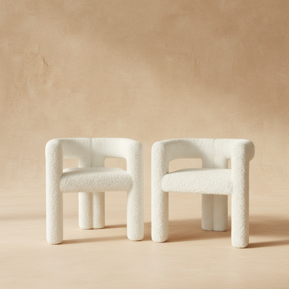 Chaise ergonomique teddy blanc design