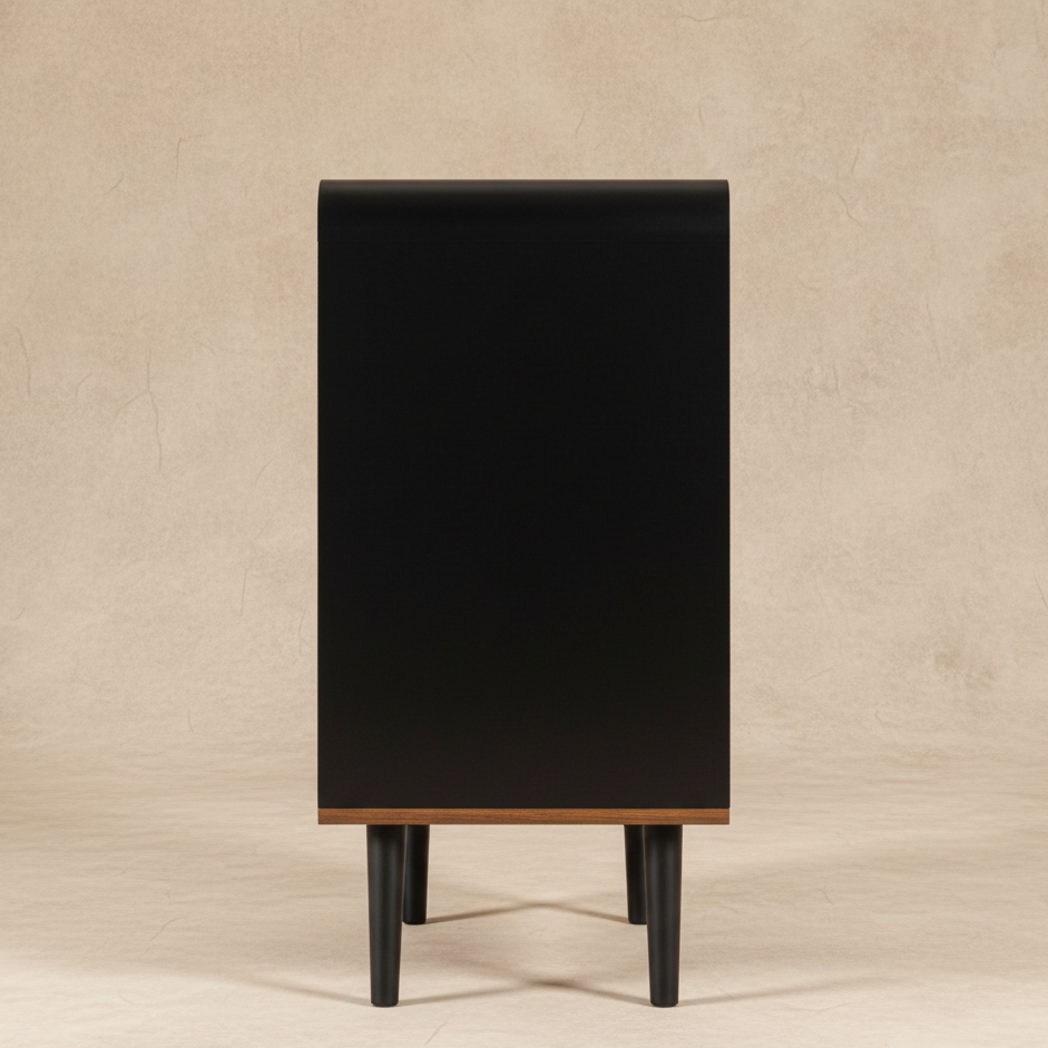 Buffet bois noir design 3 tiroirs